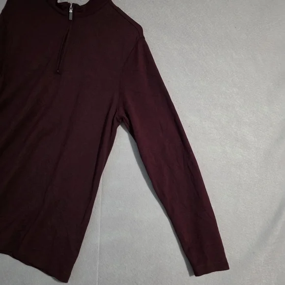 Mizzen & Main Mens 1/4 Zip Burgundy Heather Proflex Pullover Size Medium - Picture 5 of 10